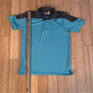 PGA Tour Mens Polo Shirt Golf Casual Short Sleeve Teal Blue Gray Size Large